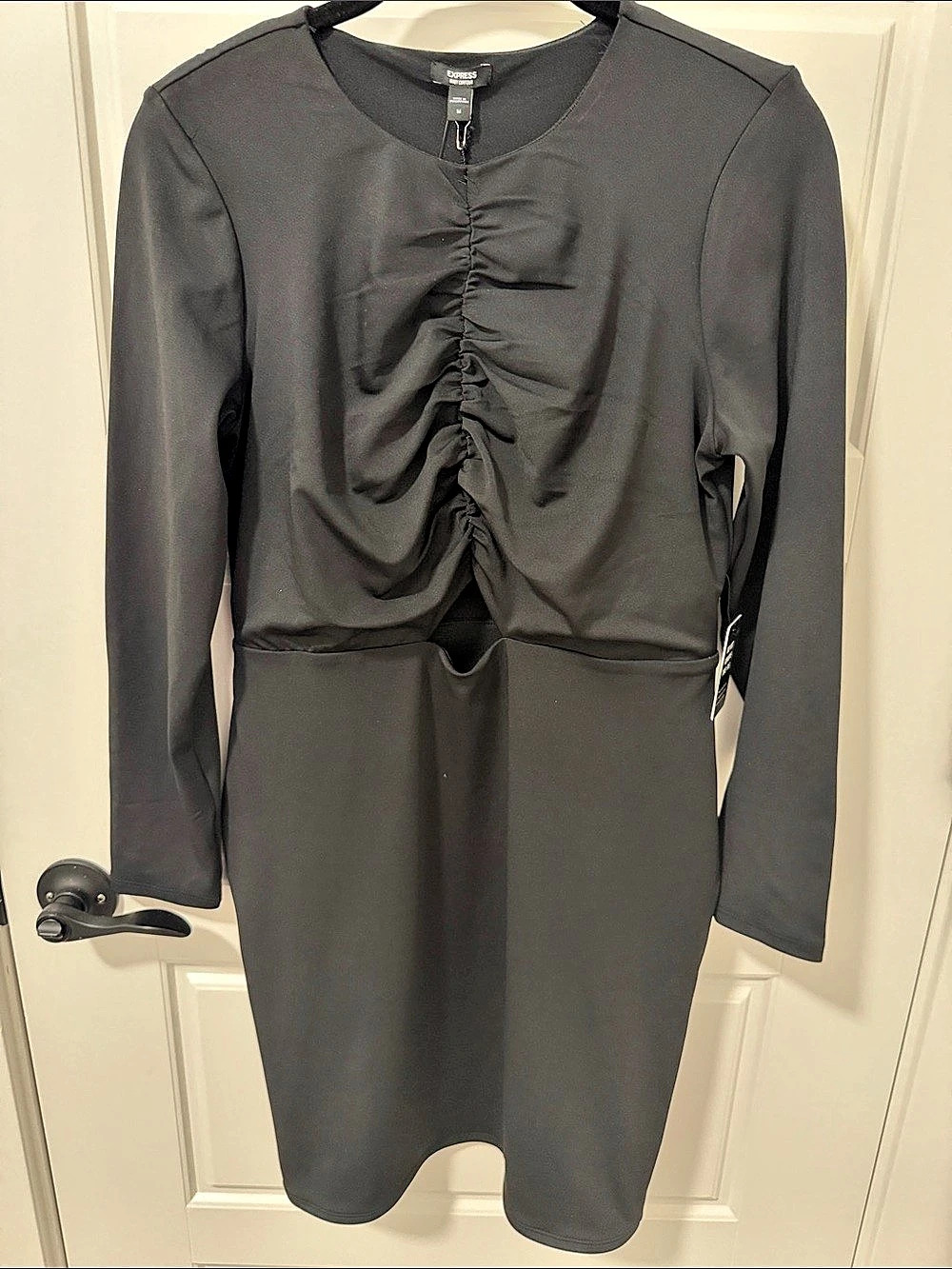 Express Body Contour Collection Ruched Mini Dress Ruched Mini Dress in Black